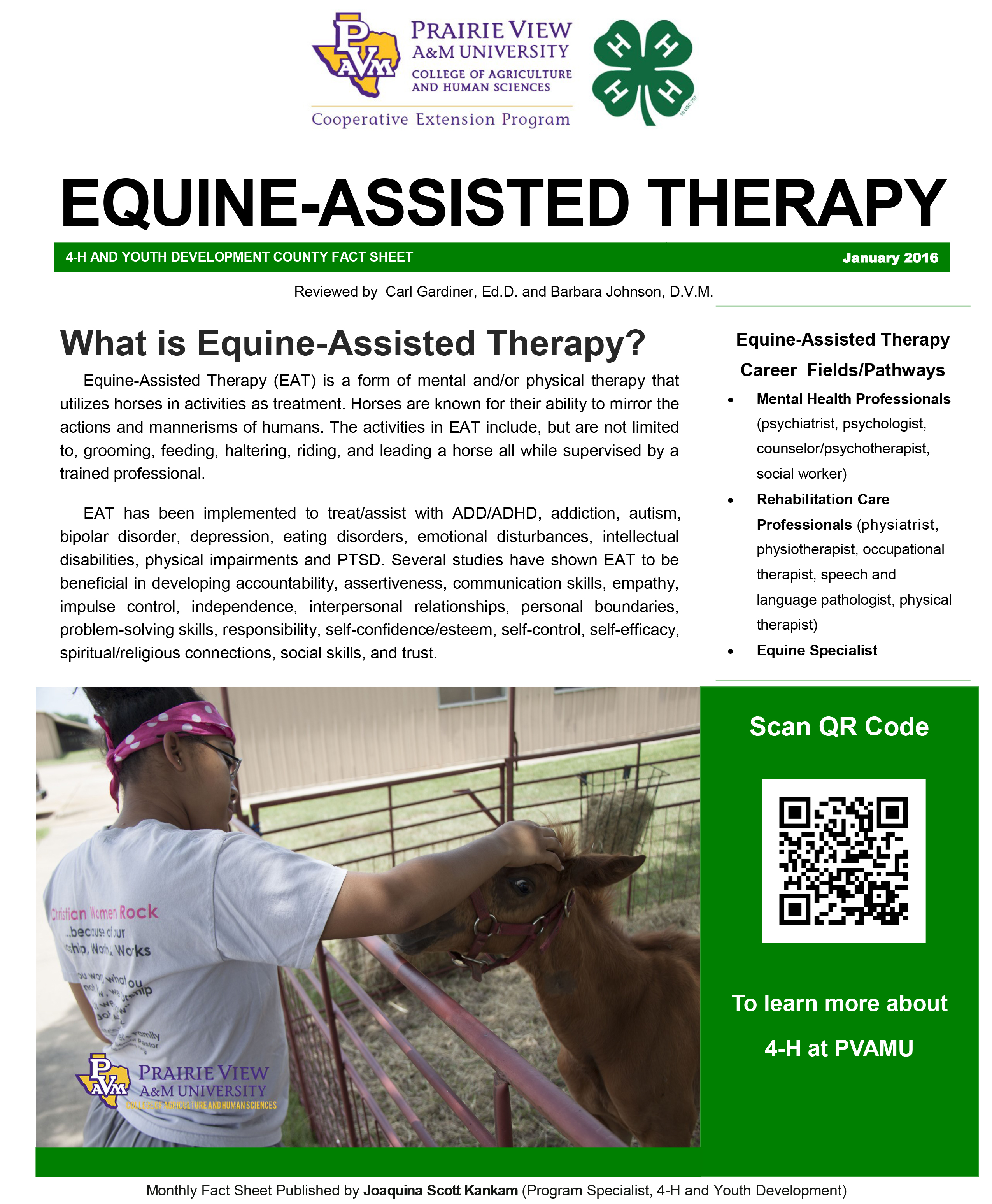 Equine Assisted Therapy publication