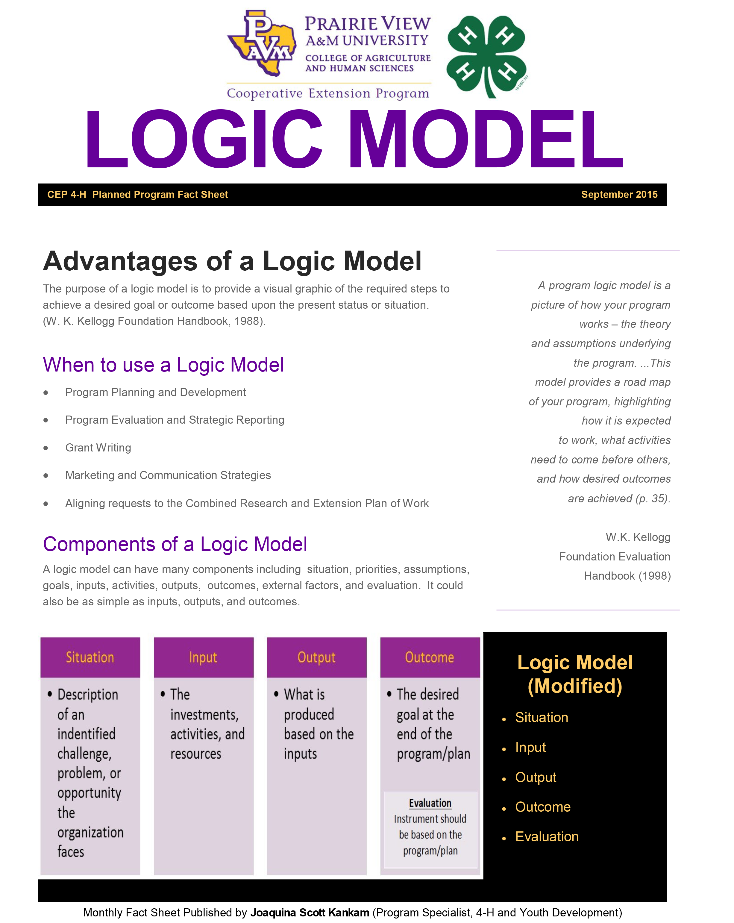 Logic Model Fact Sheet