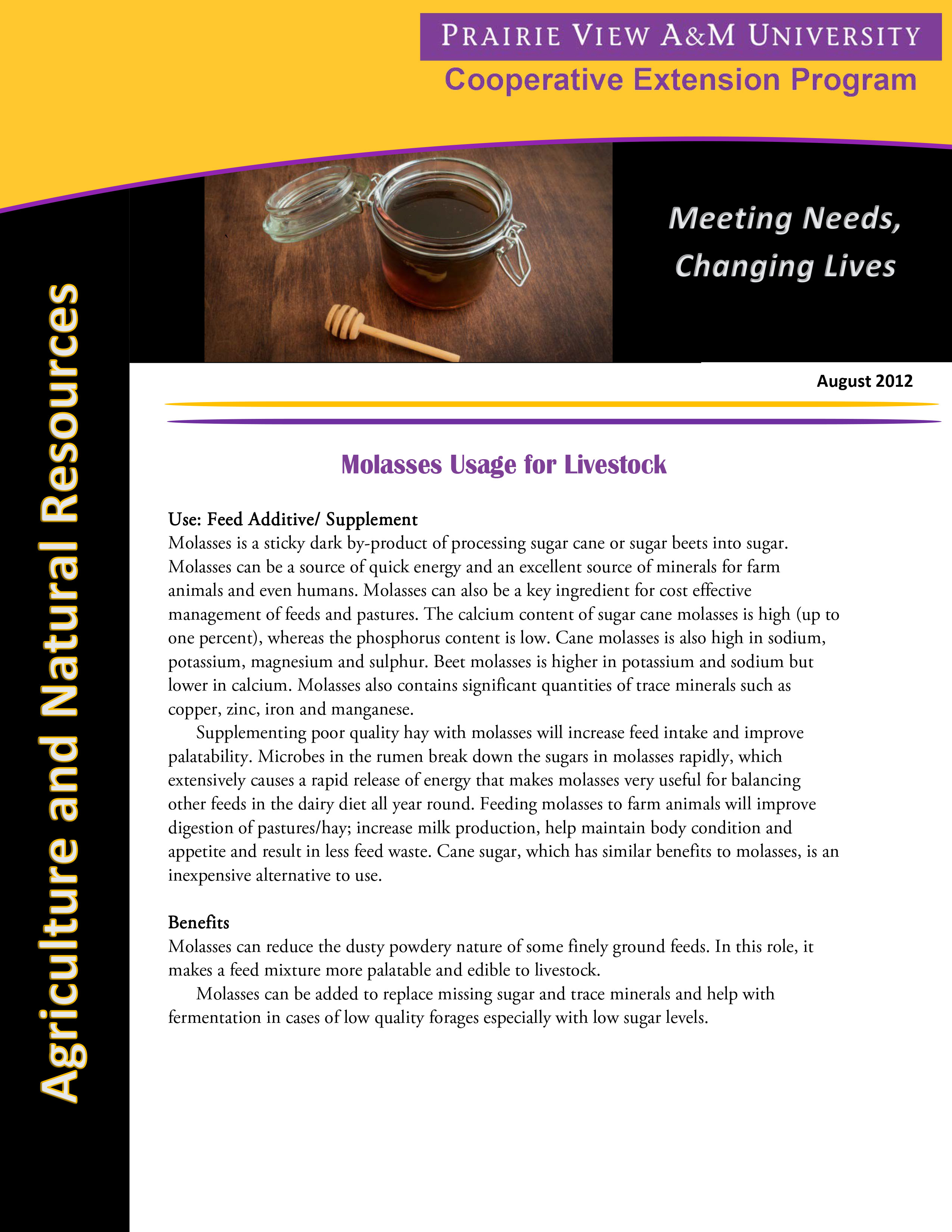 Molasses Usage For Livestock