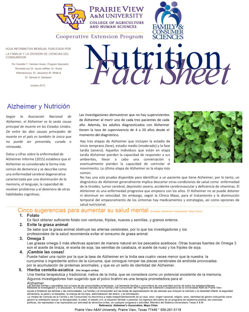 Alzheimer's and Nutrition (Spanish)
