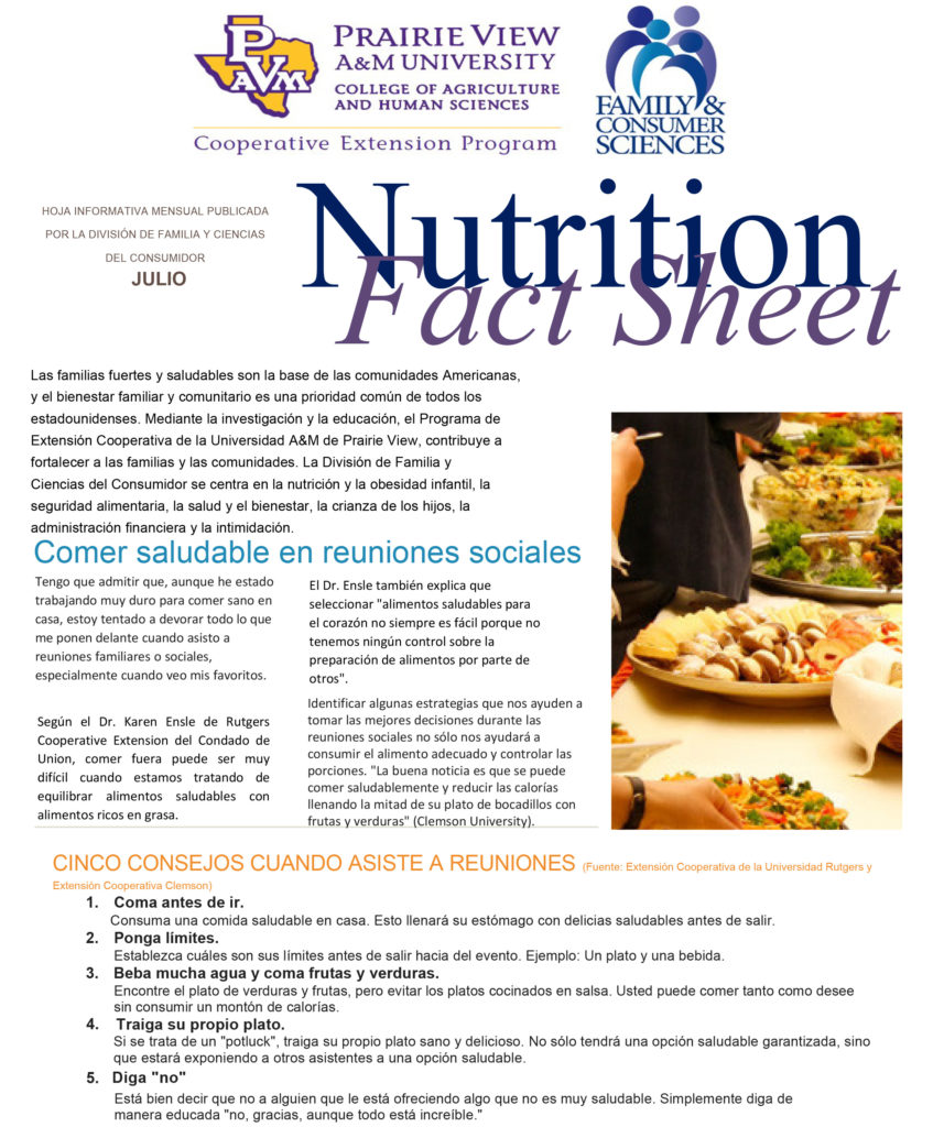 Eating Healthy at Social Gatherings (Spanish)