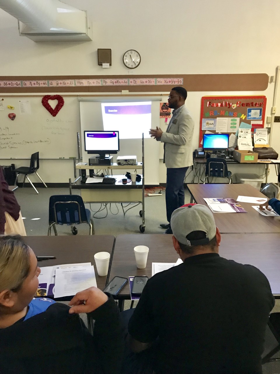 Agri-sciences Teacher presenting in front of classroom