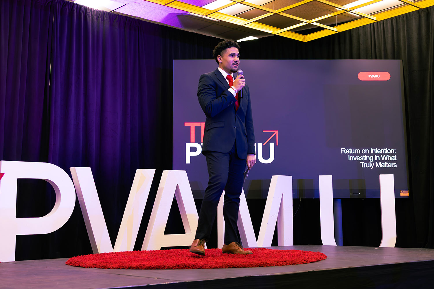 Student presenting at TedXPvamu