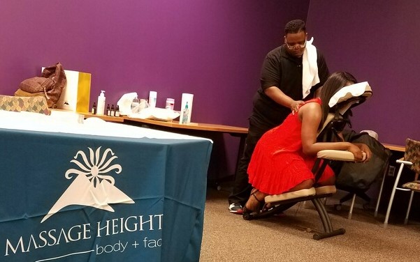 employee getting a massage