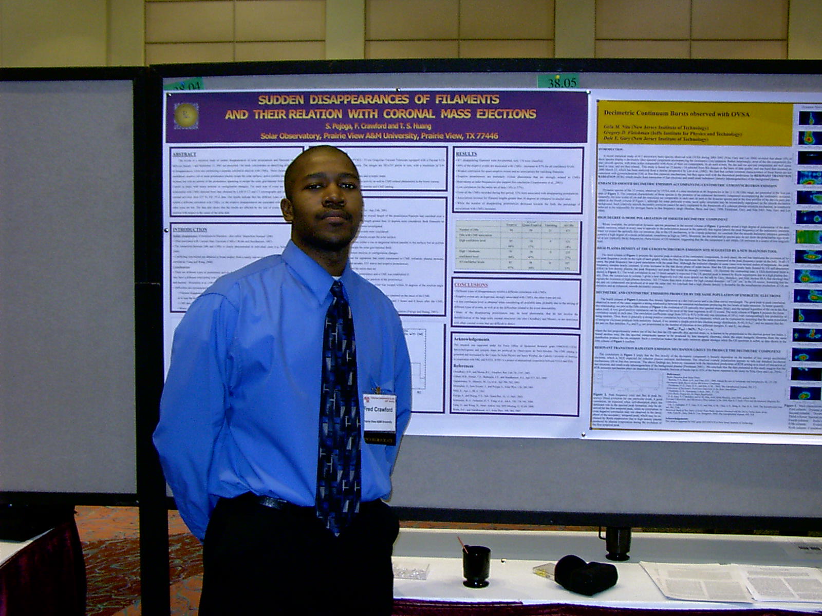 Undergraduate student Fredrick Crawford attending the AAS Meeting, June 2004 in Denver, CO.