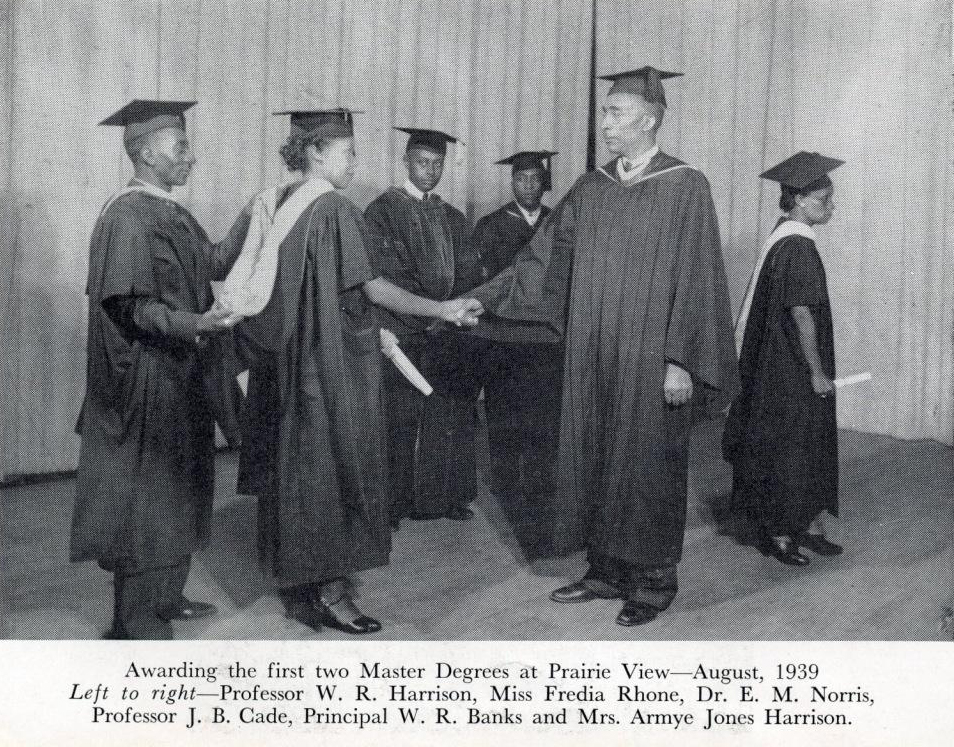 1st 2 Master degrees awarded August 1939 by W. R. Banks