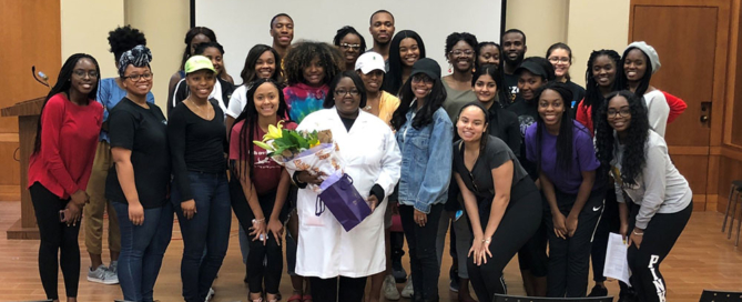 Dr. Ross with students of the Texas Undergraduate Medical Academy.