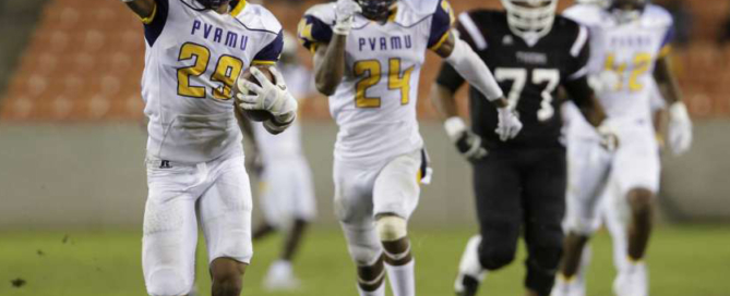 Johnson running turnover back for a touchdown as a PVAMU Panther