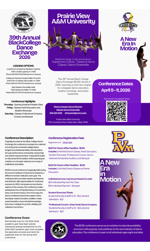 39th Annual BCDE Brochure Brochure for the 39th Annual Black College Dance Exchange