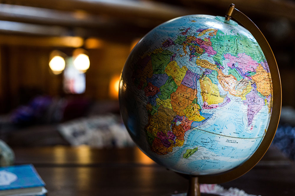 Globe on school desk