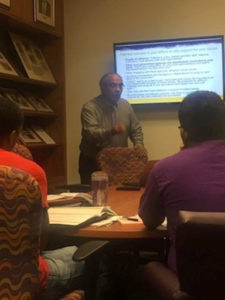 Ali Fares presenting on career development to SLAP participants