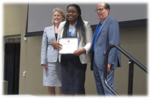 CAHS agriculture major Michelle Mbia received first prize for her poster presentation in 2015