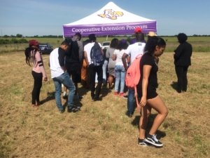 Student participants at the PVAMU farm