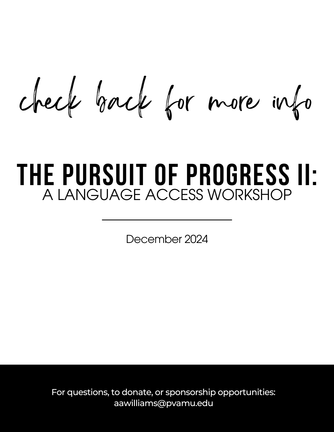 Pursuit of progress 2 workshop. Coming December 2024