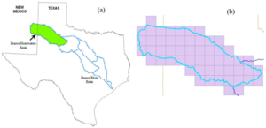 Map of the state of Texas with Brazos Basin Headwaters