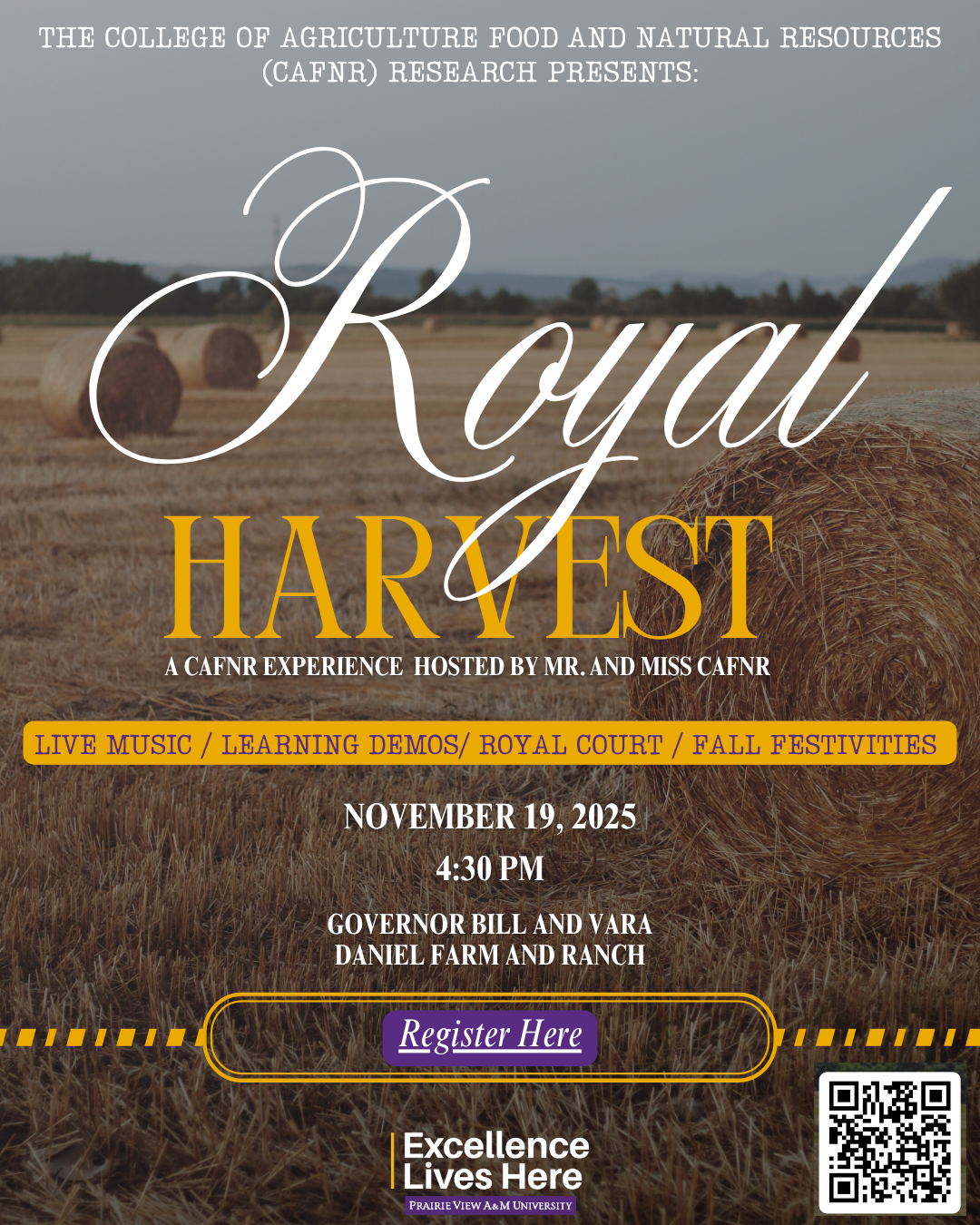 Image Banner of The Royal Harvest: A CAFNR Experience
