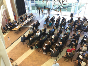 A Photo of the public hearing held in New Caney, Monday, October 16, 2017