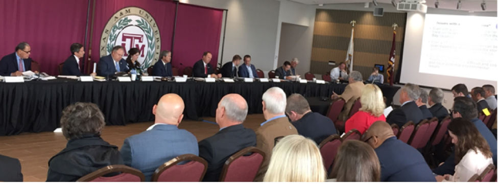 A Photo of the public hearing at TAMU-Galveston, Tuesday October 10, 2017.