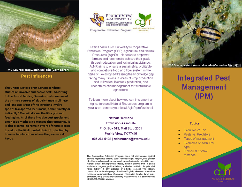 Integrated Pest Management Brochure College of Agriculture and Human