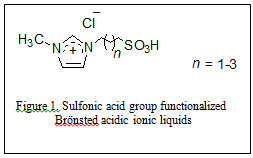 Sulfonic acid group functionalized Bronsted acidic ionic liquids