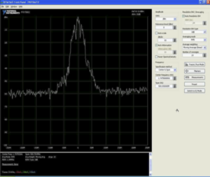 Spectrum Analyzer display showing the collected RF trace
