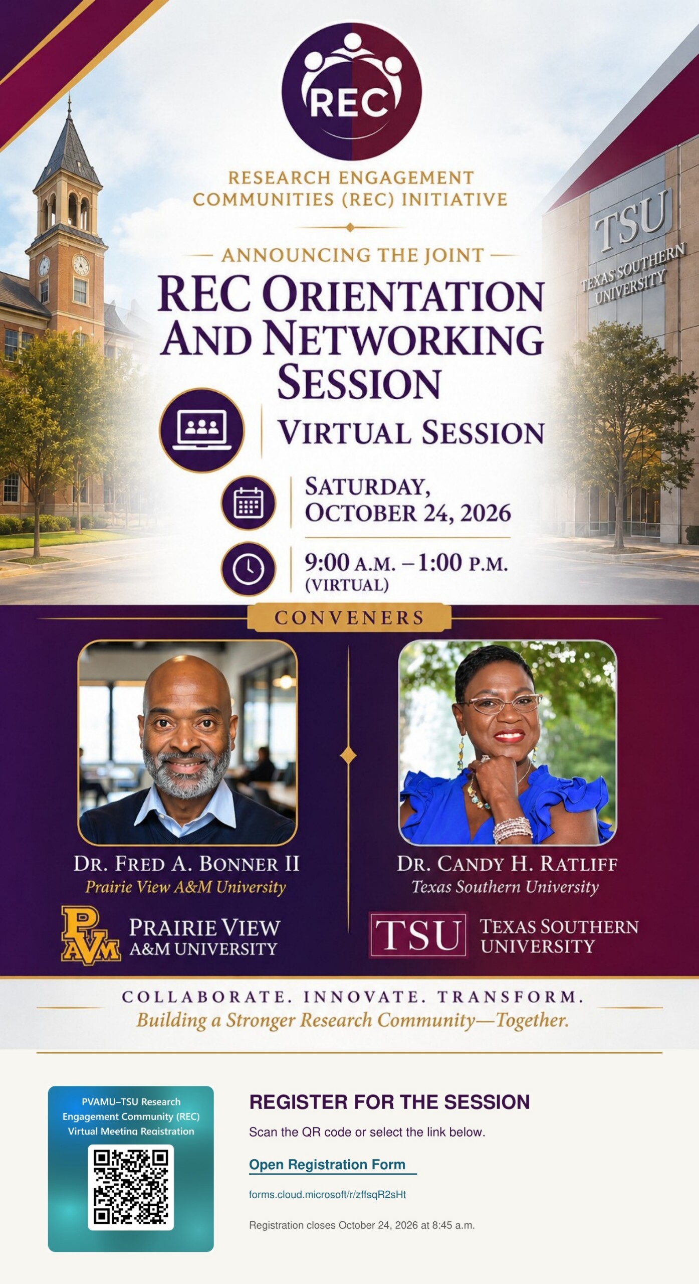 REC Orientation and Networking Session (Virtual) Flyer