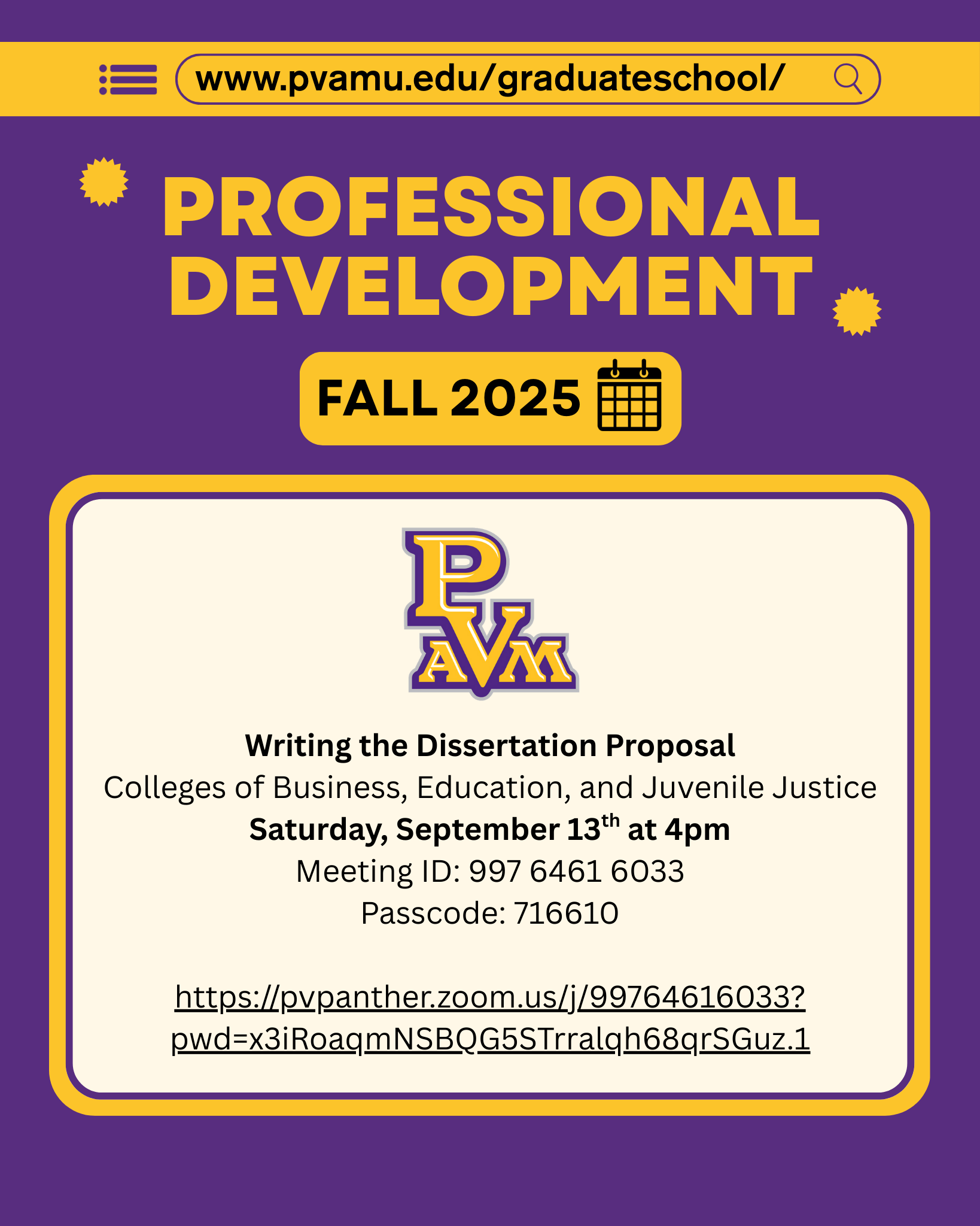 Writing the Dissertation Proposal Colleges of Business, Education, and Juvenile Justice Saturday, September 13th at 4pm
