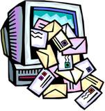 drawing of computer with mail coming out.