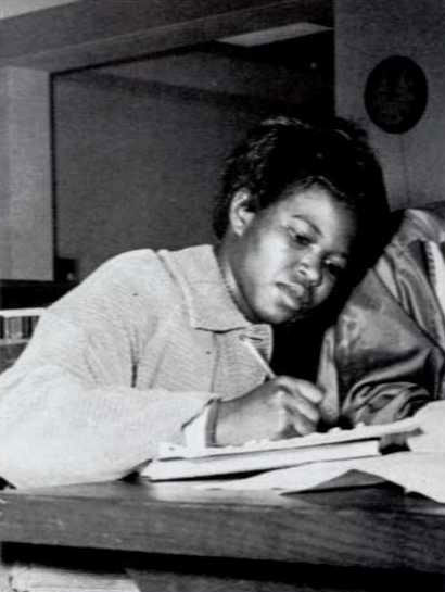 Unidentified student studying at the W.R. Banks Library – 1970