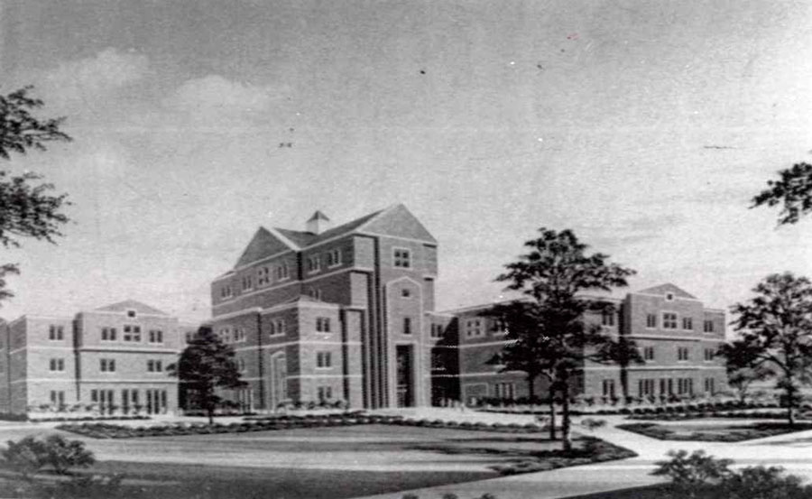 Architect’s rendering of John B. Coleman Library