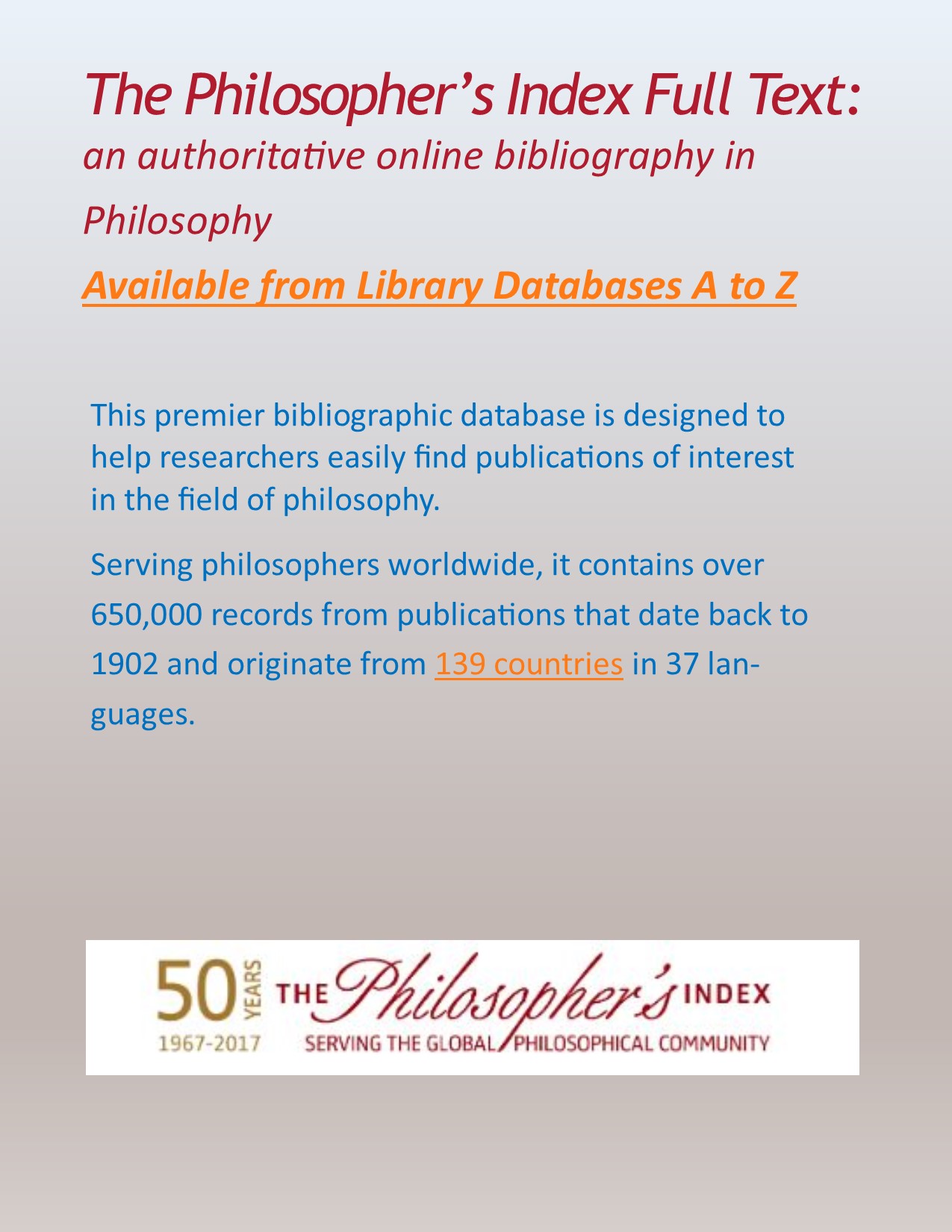 Philosopher's index full text Library