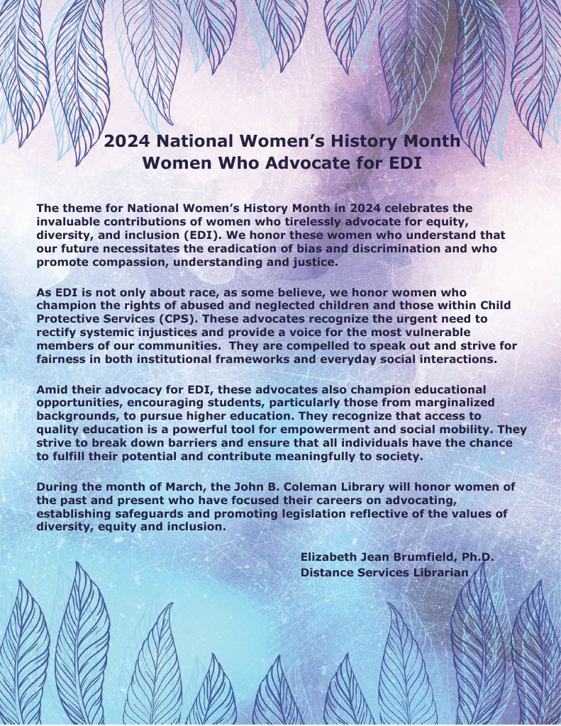 Women's History Month Statement