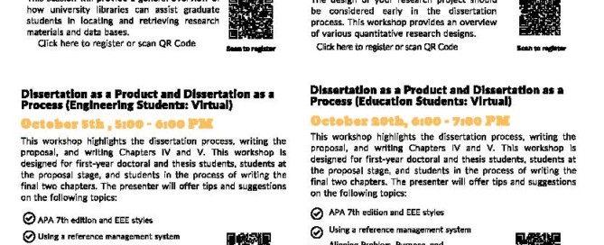 Graduate Workshops Fall 2022