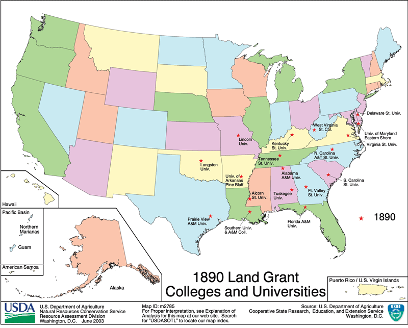 Map of 1890 Land Grant