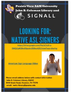 Signing Flyer For Deaf