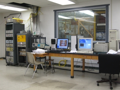 Equipment includes Programmable Logical Controler (PLC), control interphase unit, phase meter, integrator, trigger-delay unit, RF filters, oscilloscopes, computers.