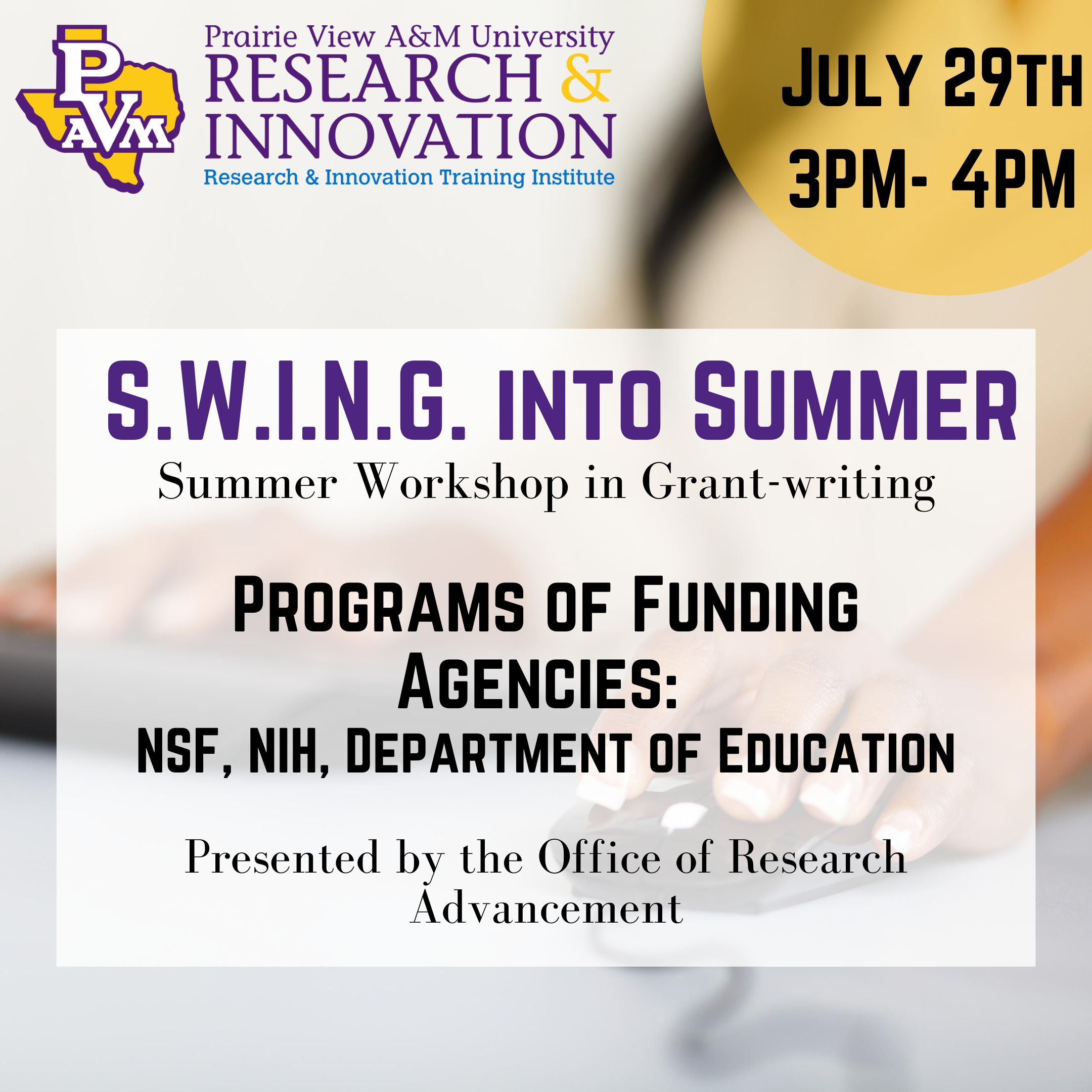 S.W.I.N.G. into Summer- July 29th