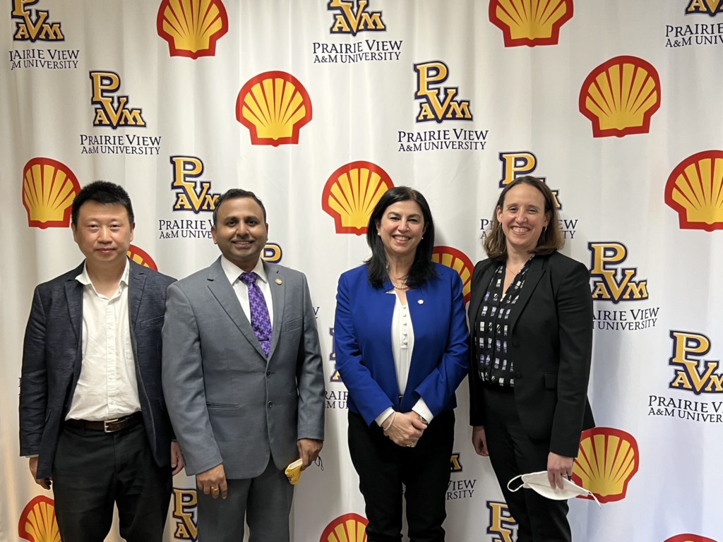 Haibin Xu, General Manager, Shell Global Academic Partnerships; VP Rajan; Selda Gunsel, Ph.D., Shell Global Solutions President; and Allison Falender, General Manager, Shell Bio Technology.
