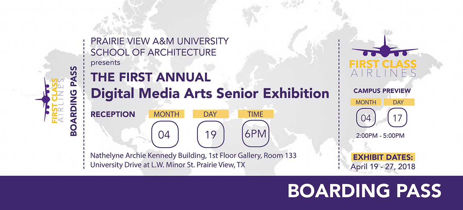 Flyer for School of Architecture's Annual Digital Media Arts Senior Exhibition