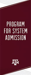 Program for System Admission brochure cover page