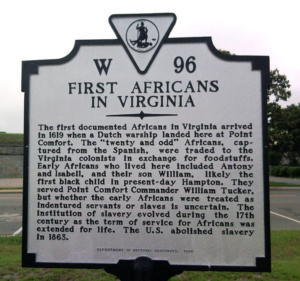 First Africans in Virginia marker