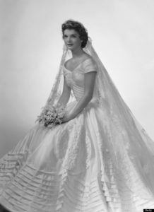 Jackie Kennedy in wedding dress 