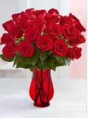 bunch of red rose in vase