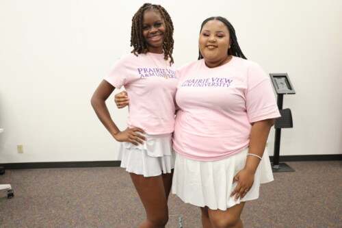 Two girls wearing the same clothes