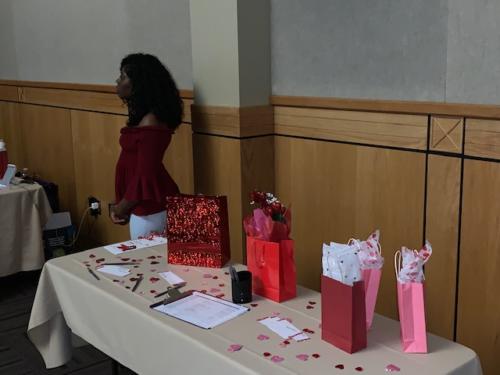 gift table with woman