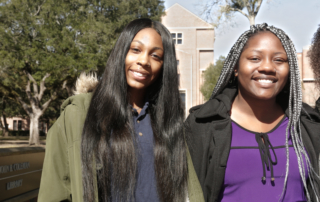 PVAMU students, sophomores Morgan Green and Alexandria White and senior Ashley Tolliver