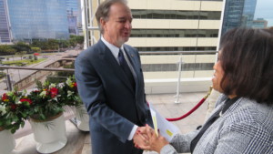 TAMUS Chancellor John Sharp and PVAMU College of Nursing Dean Betty Adams.