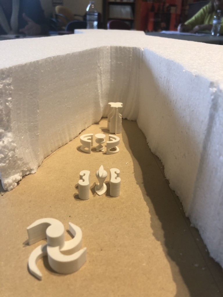 A 3D model of the furniture designs.