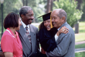 Three Generations At Girl's Graduation