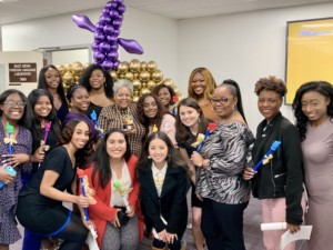 Beverly Roberts and students